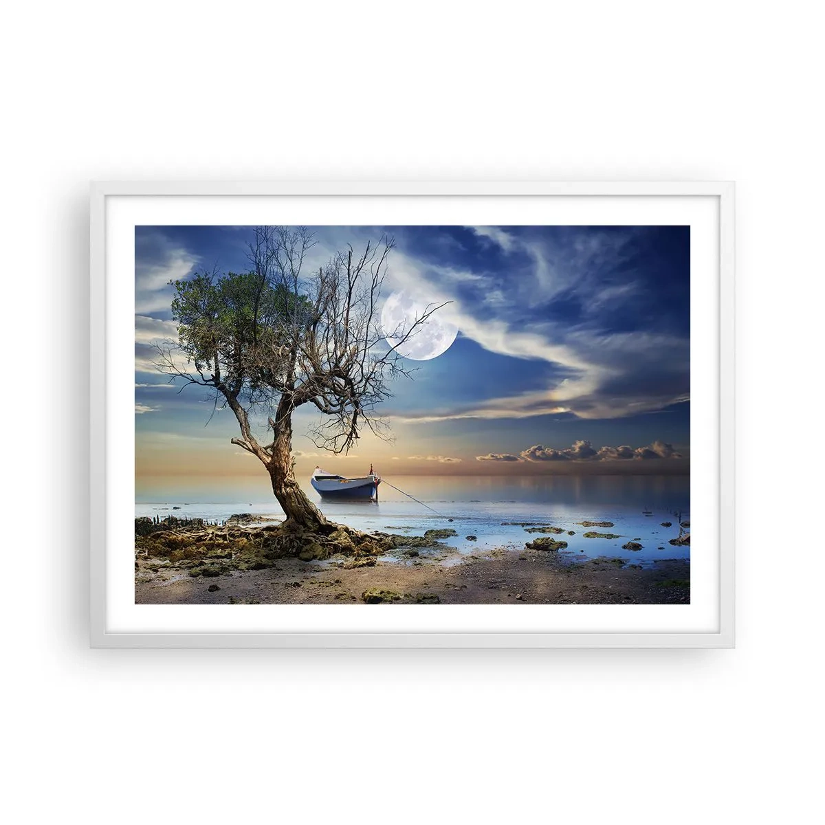 Pôster em moldura branca - É este o fim ou o começo? - 70x50 cm