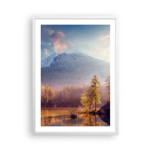 Pôster em moldura branca - Nas montanhas e vales - 50x70 cm