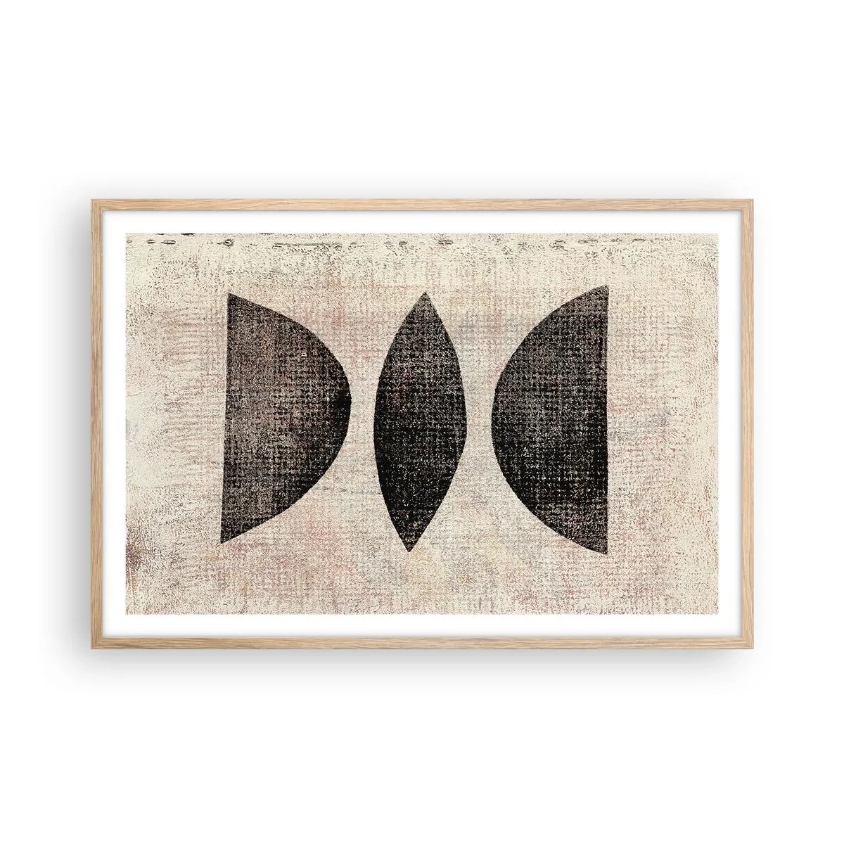 Pôster com moldura de carvalho claro - Abstração étnica - 91x61 cm