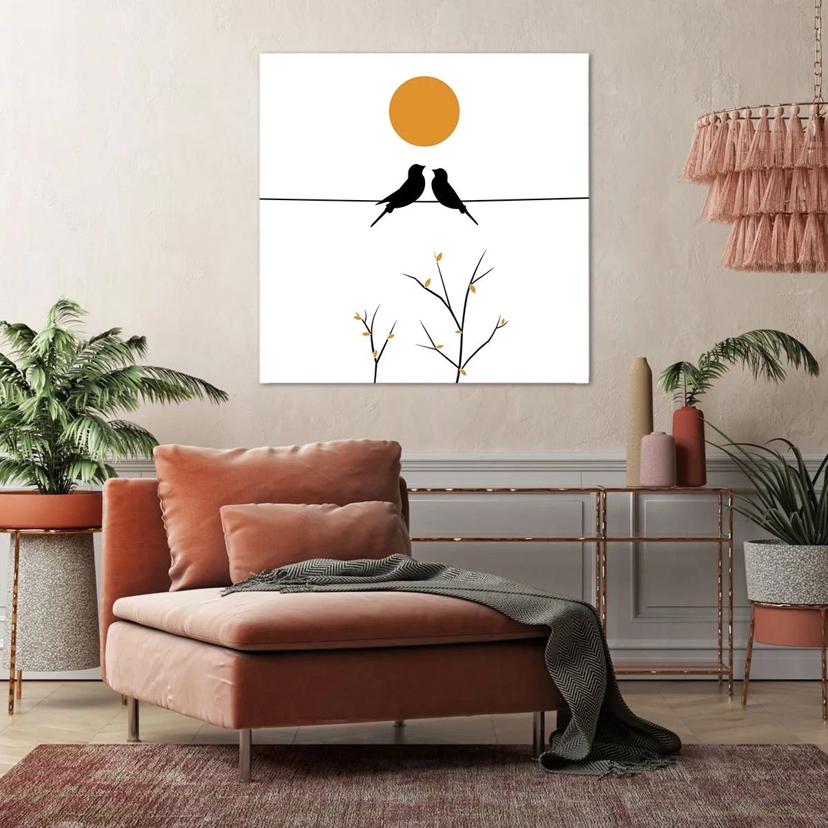 Quadro em tela - A noite dos rouxinóis - 70x70 cm