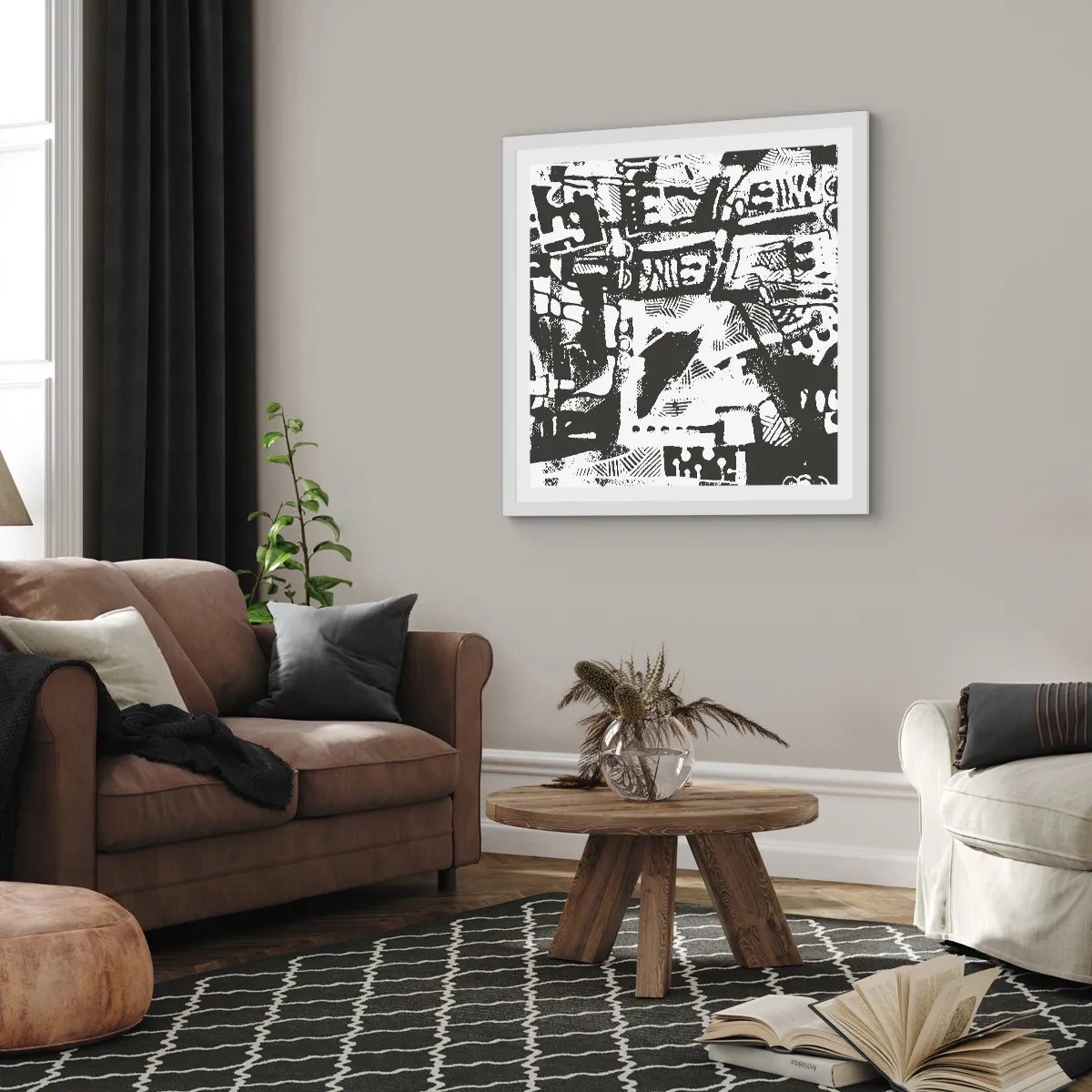 Pôster em moldura branca - Ordem ou caos? - 30x30 cm