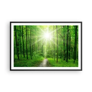 Pôster com moldura preta - Catedral Verde - 91x61 cm