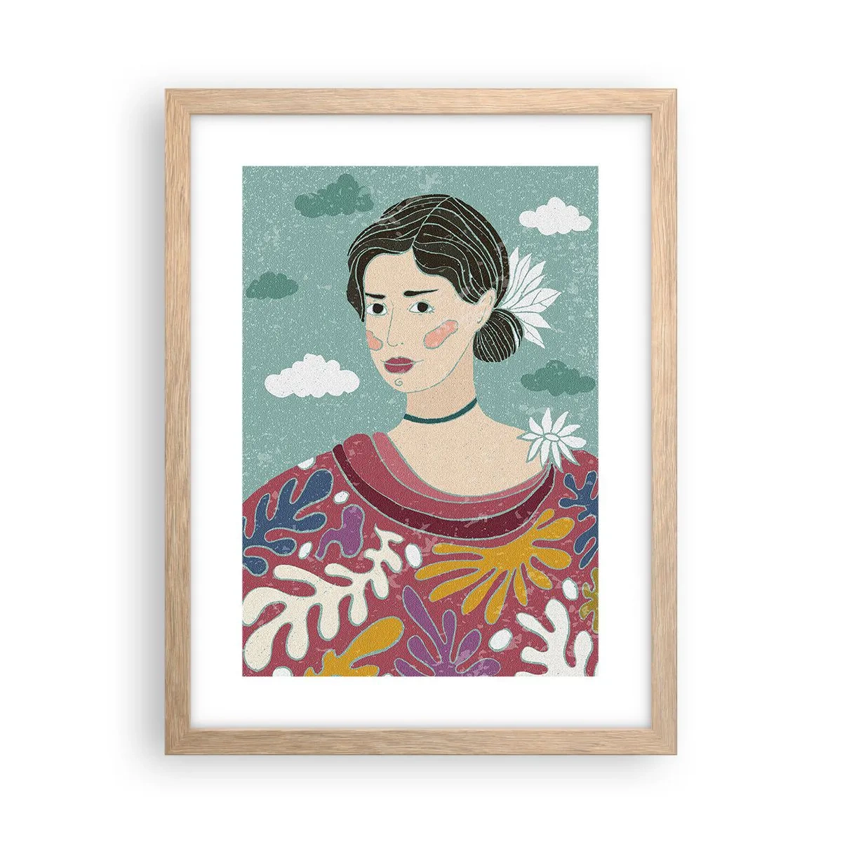 Pôster com moldura de carvalho claro - Com melancolia nos olhos - 30x40 cm