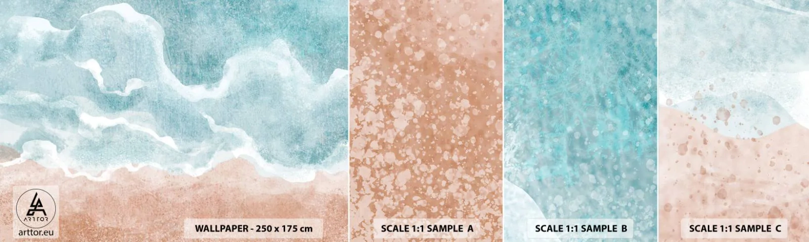 Amostra de Papel de Parede Standard Eco - Abstração de nuvem - Praia, Paisagem, Mar - 100x30 cm
