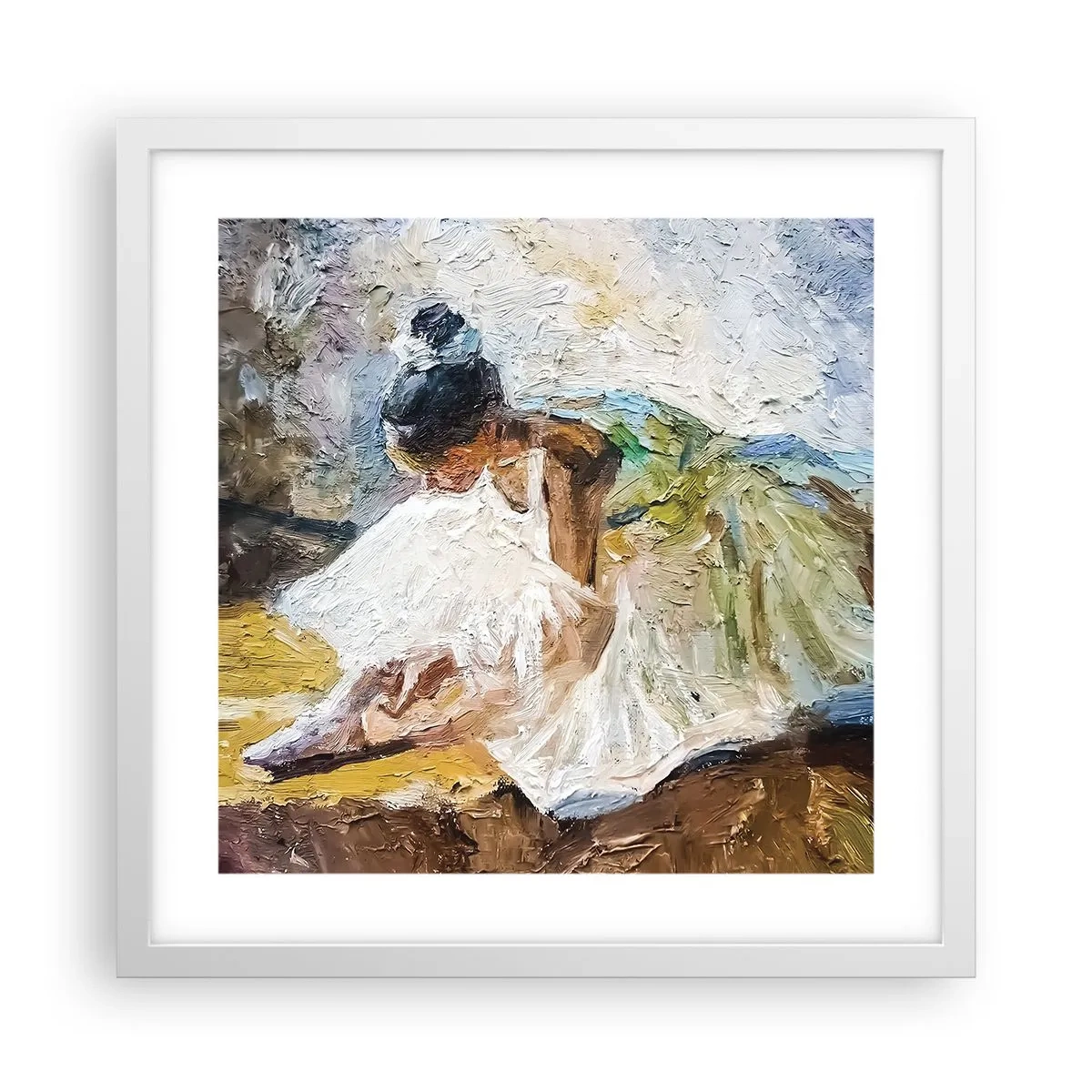 Pôster em moldura branca - Do quadro de Degas - 40x40 cm