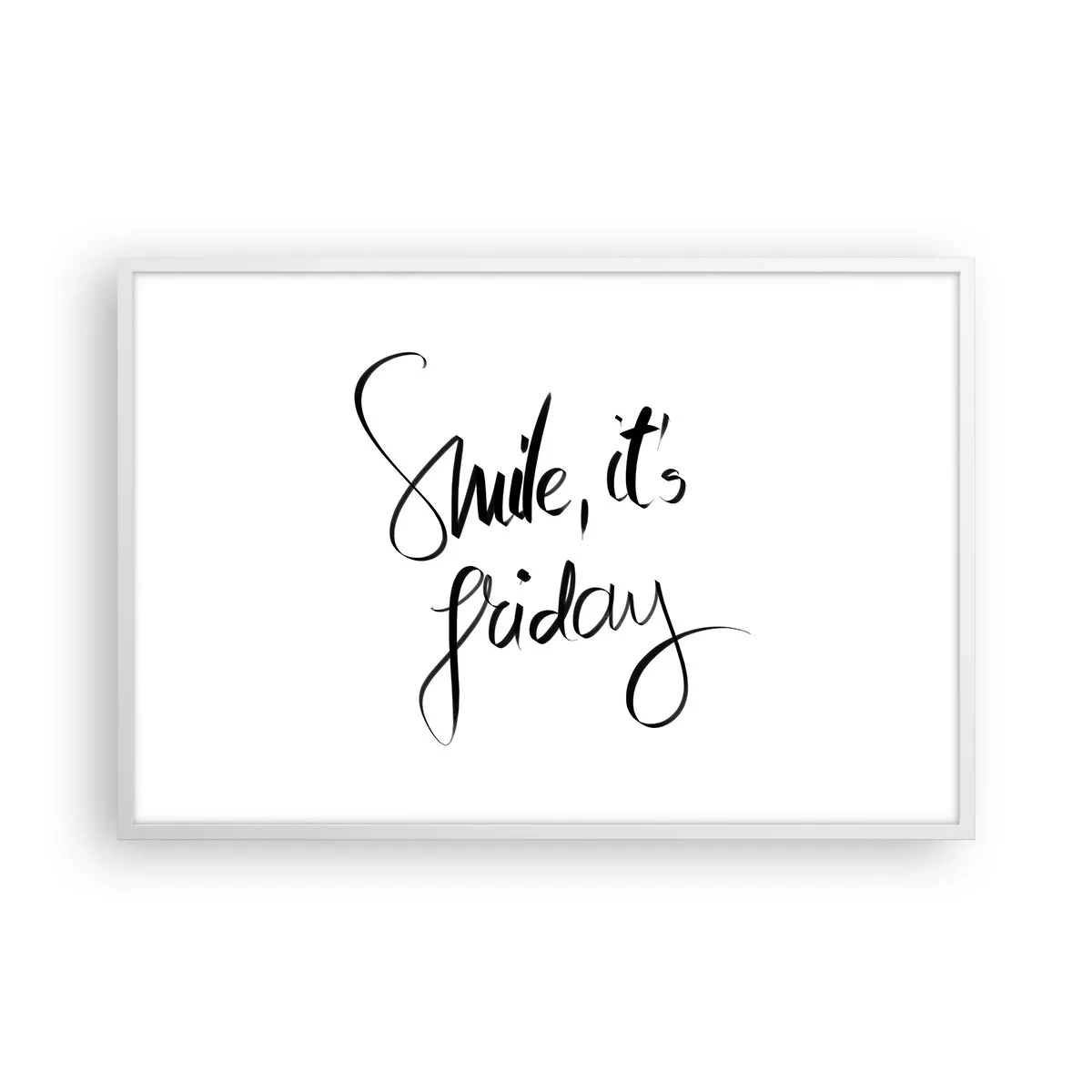 Pôster em moldura branca - Verdadeira alegria - 91x61 cm