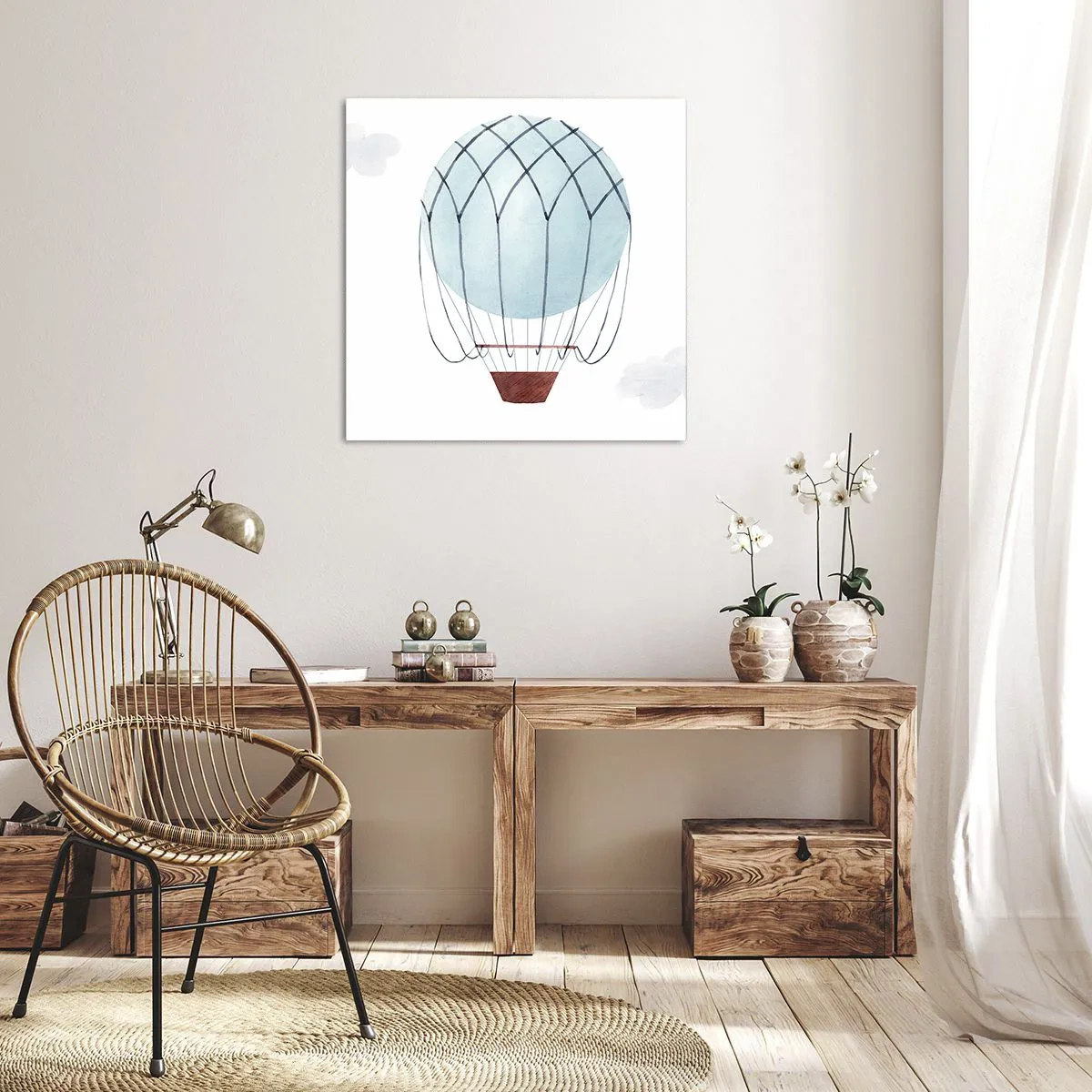 Quadro em tela - Tudo nas nuvens - 70x70 cm