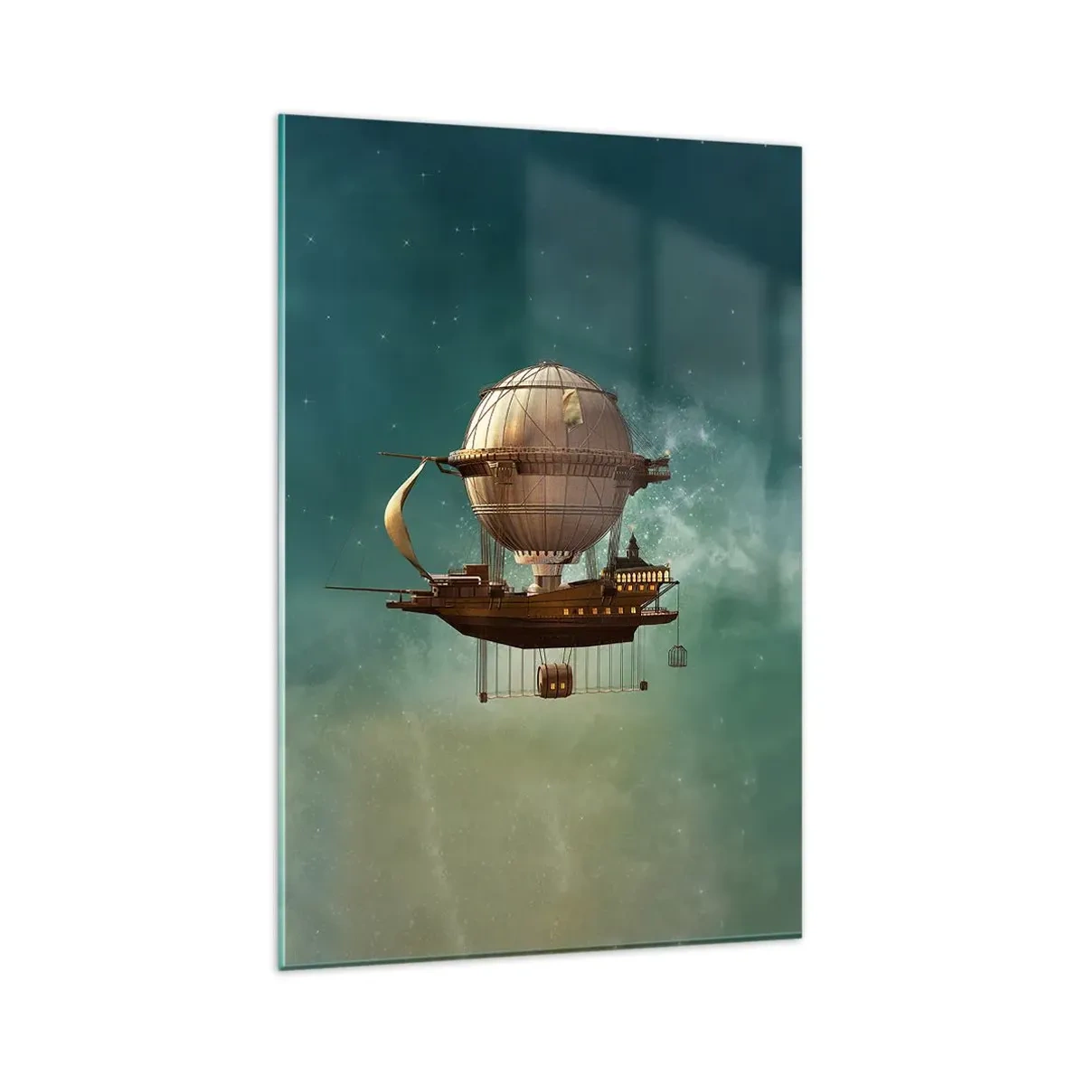 Quadro em vidro - Saudações de Júlio Verne - 80x120 cm