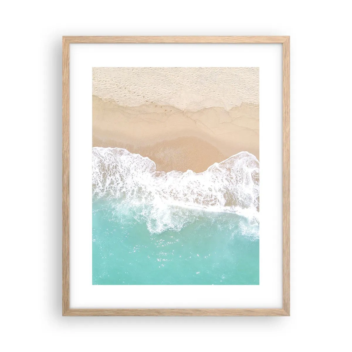 Pôster com moldura de carvalho claro - Toque carinhoso - 40x50 cm