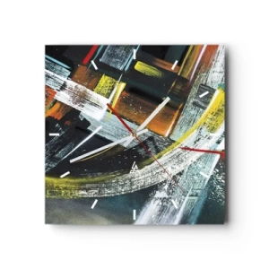 Relógio de parede - Relógio em vidro - Energia de movimento - 30x30 cm