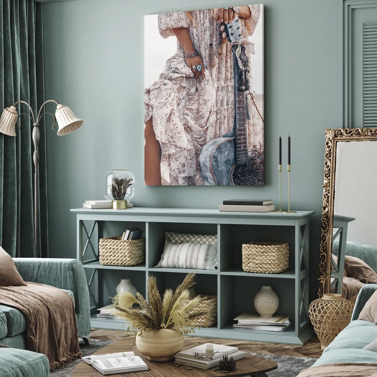 Quadro em tela - Flores a caminho - 65x120 cm