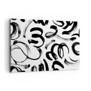 Quadro em tela - Preto sobre branco - 120x80 cm