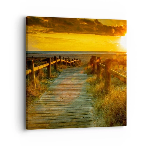 Quadro em tela - Banhado em ouro antigo - 30x30 cm
