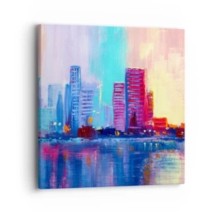 Quadro em tela - Banhada em cores - 40x40 cm