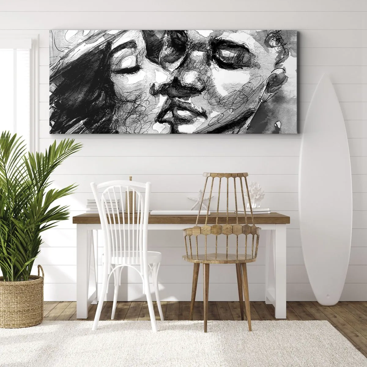 Quadro em tela - Um momento de ternura - 160x50 cm