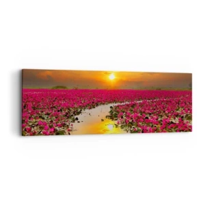 Quadro em tela - A vida secreta do lago - 90x30 cm