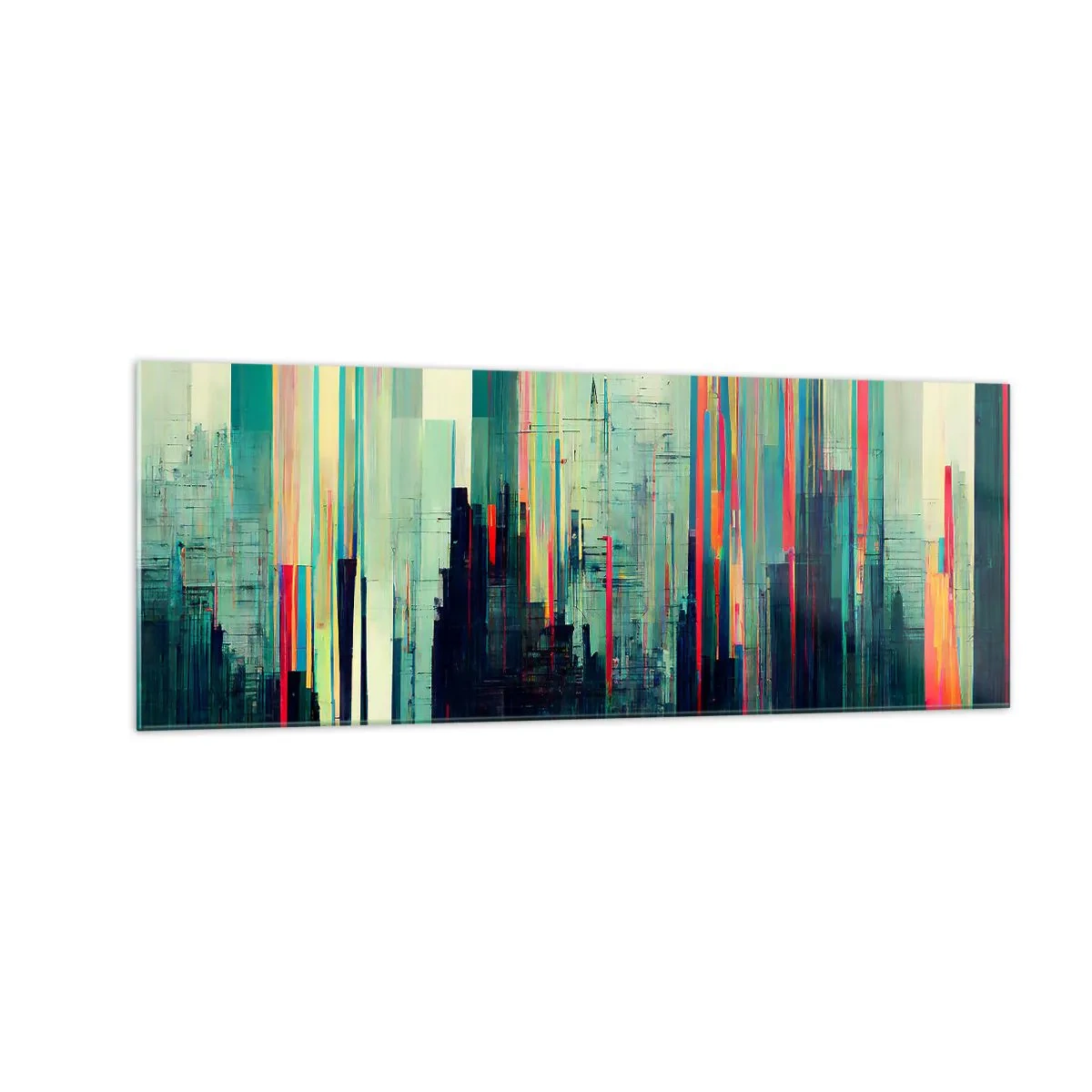Quadro em vidro - Cidade futurista - 140x50 cm