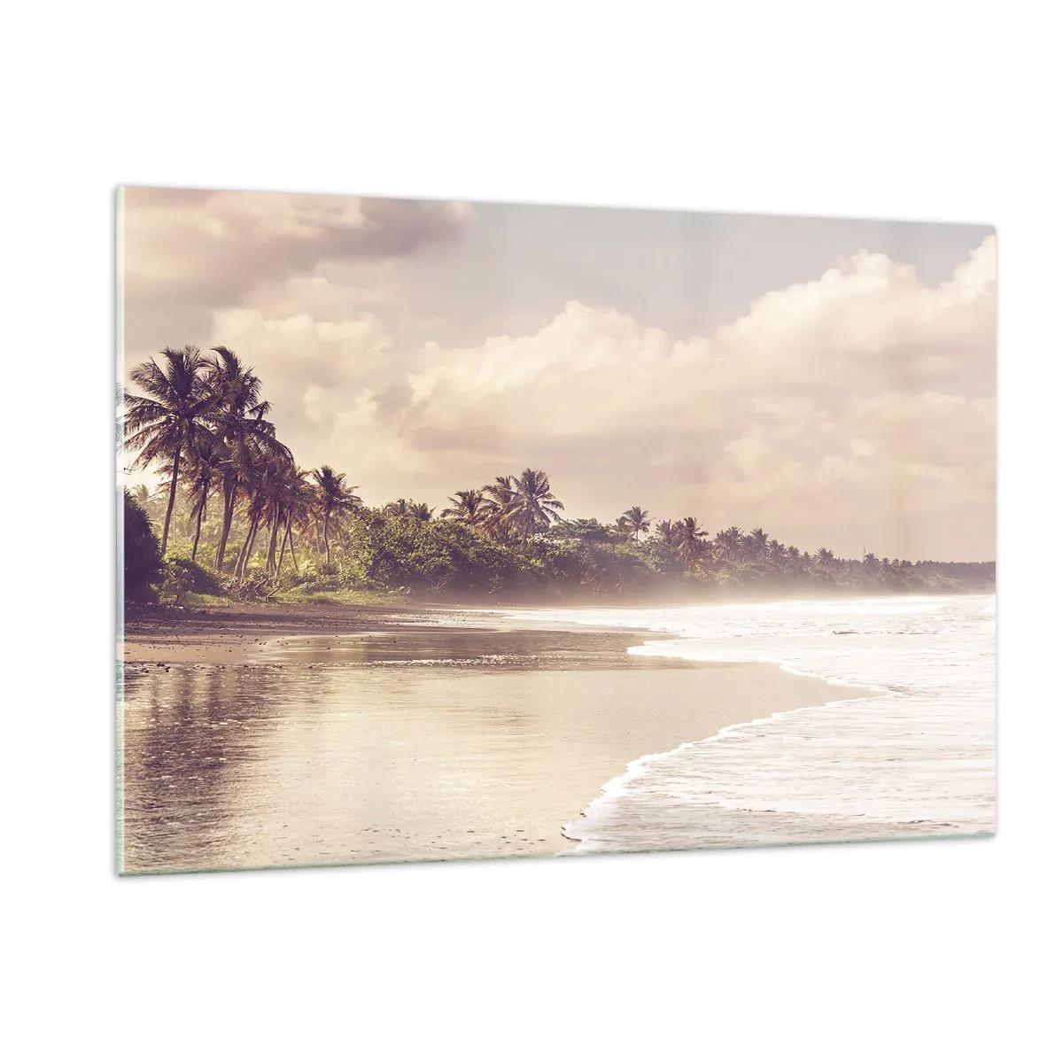 Quadro em vidro - Carícia das ondas - 120x80 cm