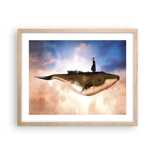 Pôster com moldura de carvalho claro - Uma viagem surreal - 50x40 cm