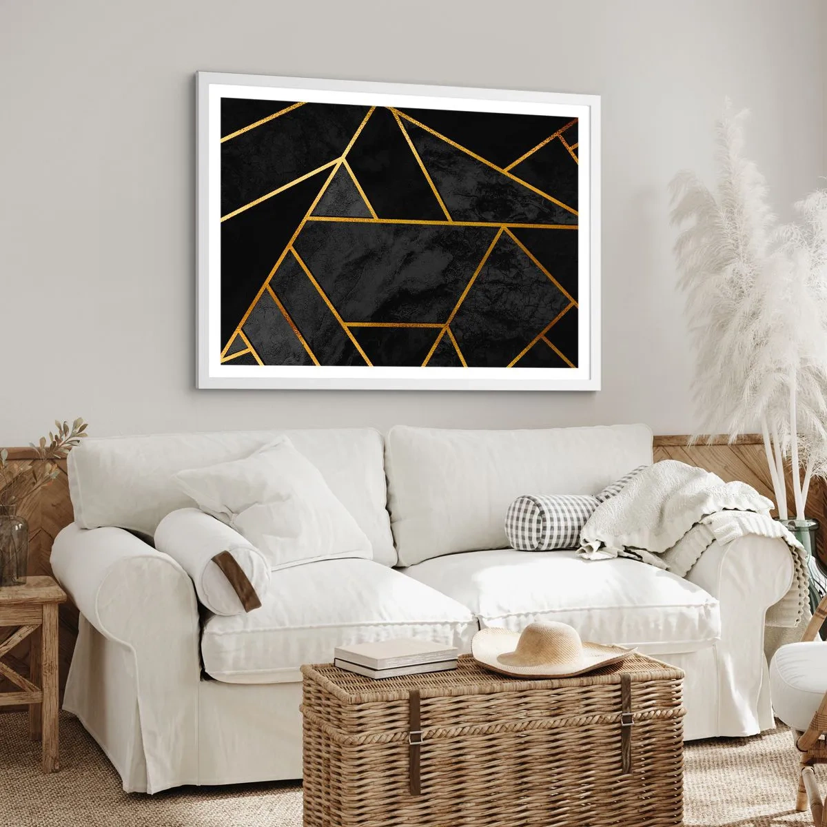 Pôster em moldura branca - Escuridão e esplendor - 91x61 cm