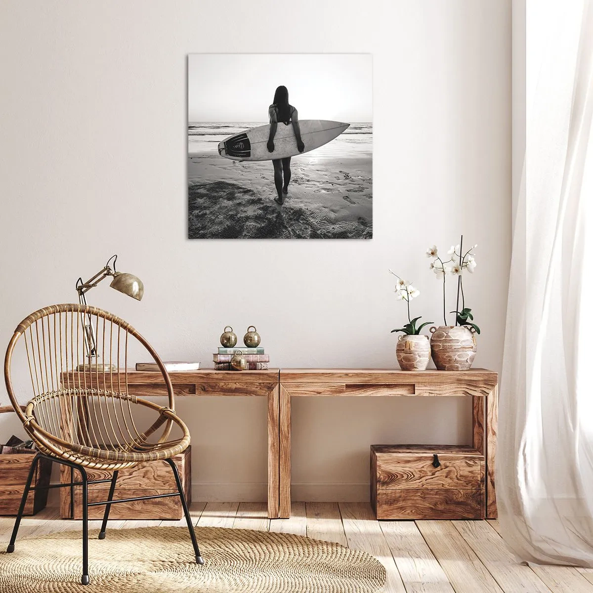 Quadro em tela - Filha da onda do mar - 30x30 cm