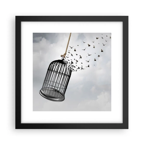 Pôster com moldura preta - Fé... Esperança... Liberdade! - 30x30 cm