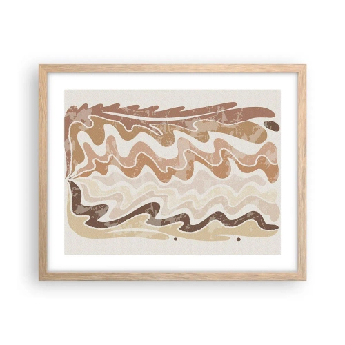 Pôster com moldura de carvalho claro - Boa energia – boas emoções - 50x40 cm