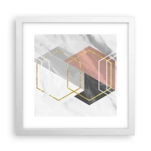 Pôster em moldura branca - Composição em cadeia - 30x30 cm