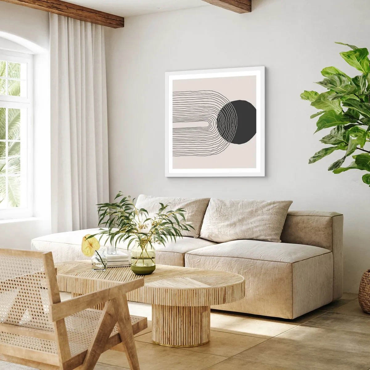 Pôster em moldura branca - Tremores e confiança - 60x60 cm