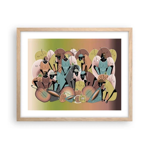 Pôster com moldura de carvalho claro - Uma grande festa se aproxima - 50x40 cm
