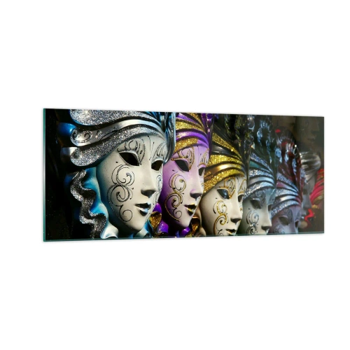 Quadro em vidro - Mistério em ouro e prata - 100x40 cm