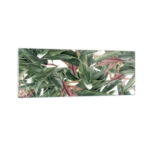 Quadro em vidro - Matagal esmeralda-lilás - 140x50 cm