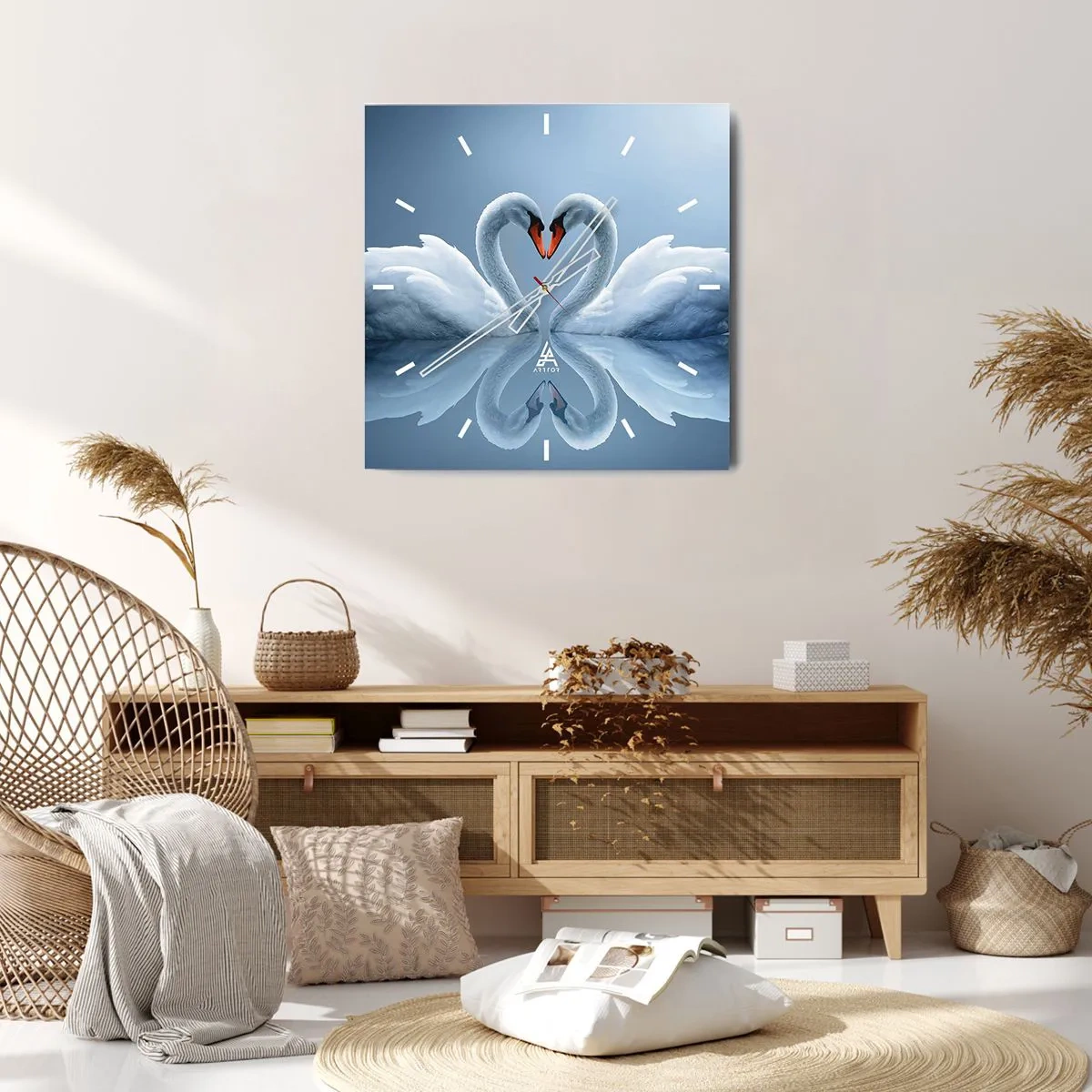 Relógio de parede - Relógio em vidro - Hora do amor - 40x40 cm