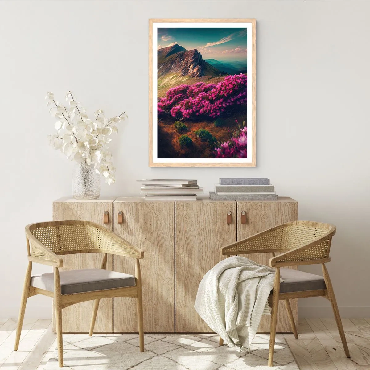 Pôster com moldura de carvalho claro - Verão nas montanhas - 61x91 cm
