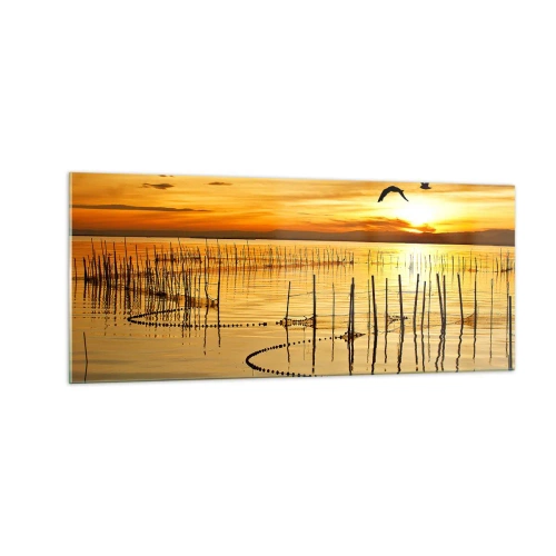 Quadro em vidro - Na pescaria - 100x40 cm