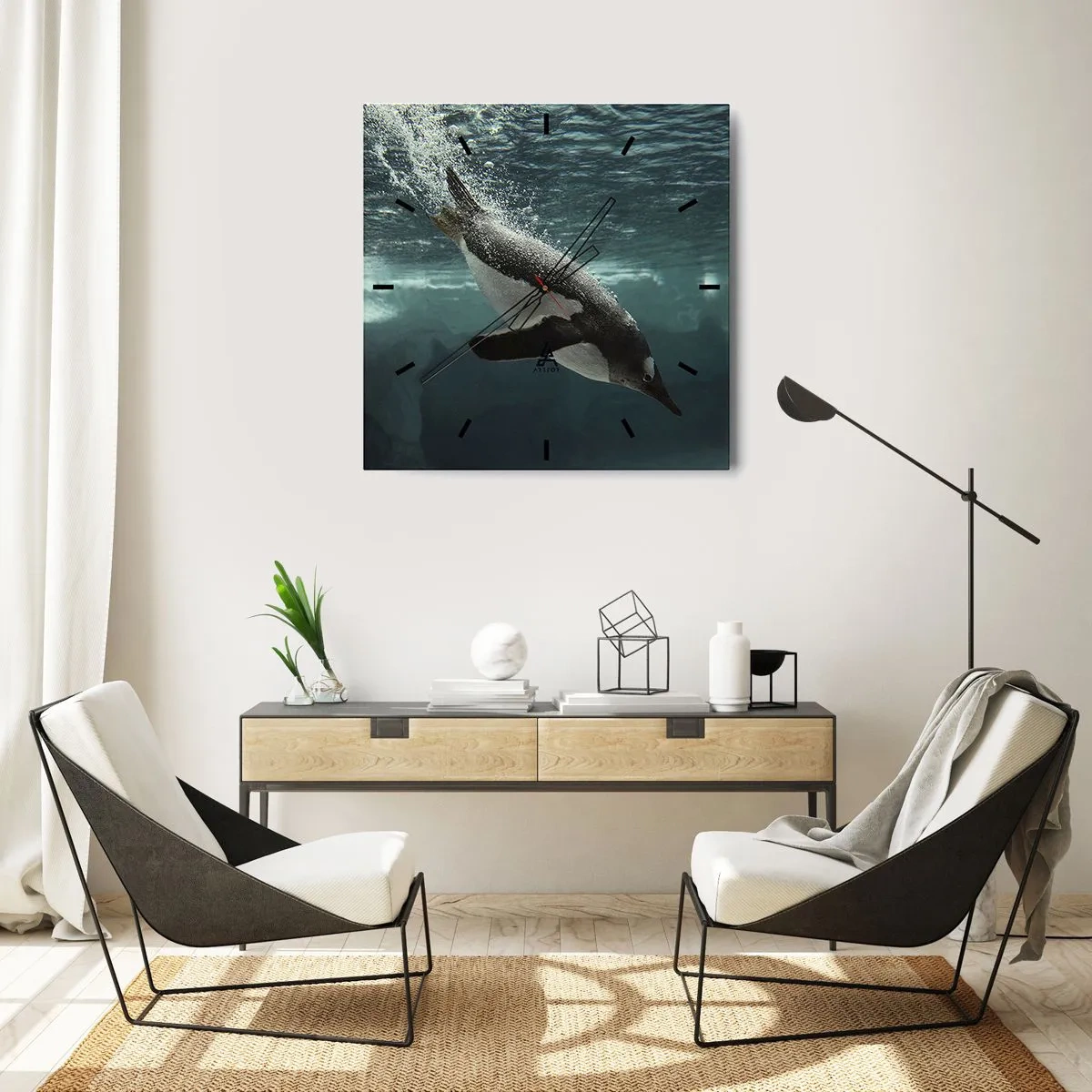 Relógio de parede - Relógio em vidro - Bem-vindo ao meu mundo - 40x40 cm