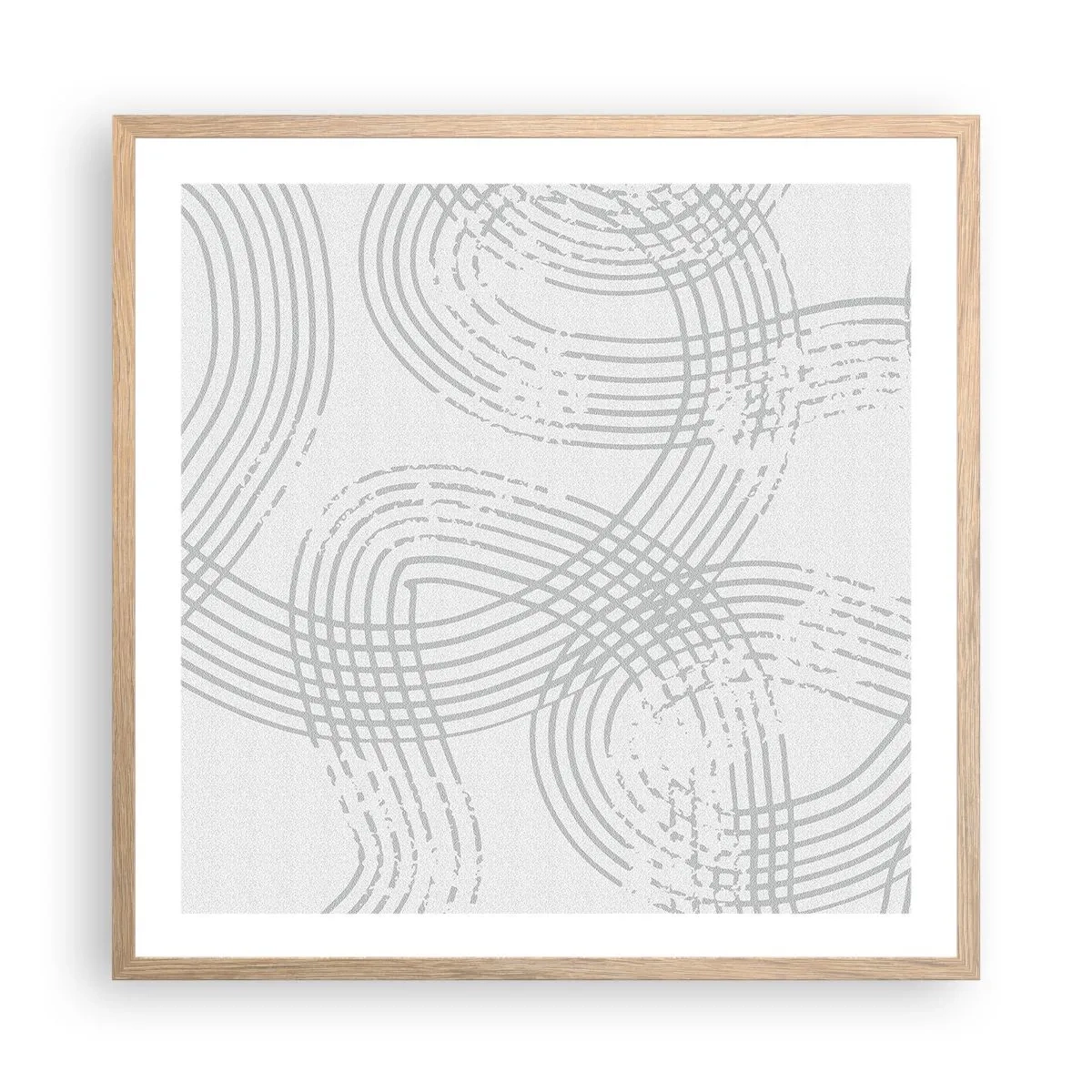 Pôster com moldura de carvalho claro - Não existe caminho reto - 60x60 cm