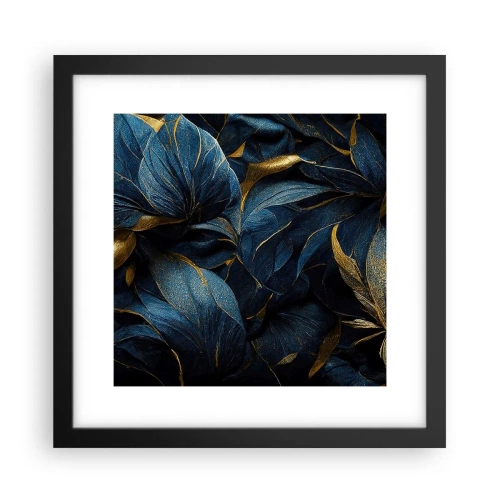 Pôster com moldura preta - Forrado com ouro - 30x30 cm