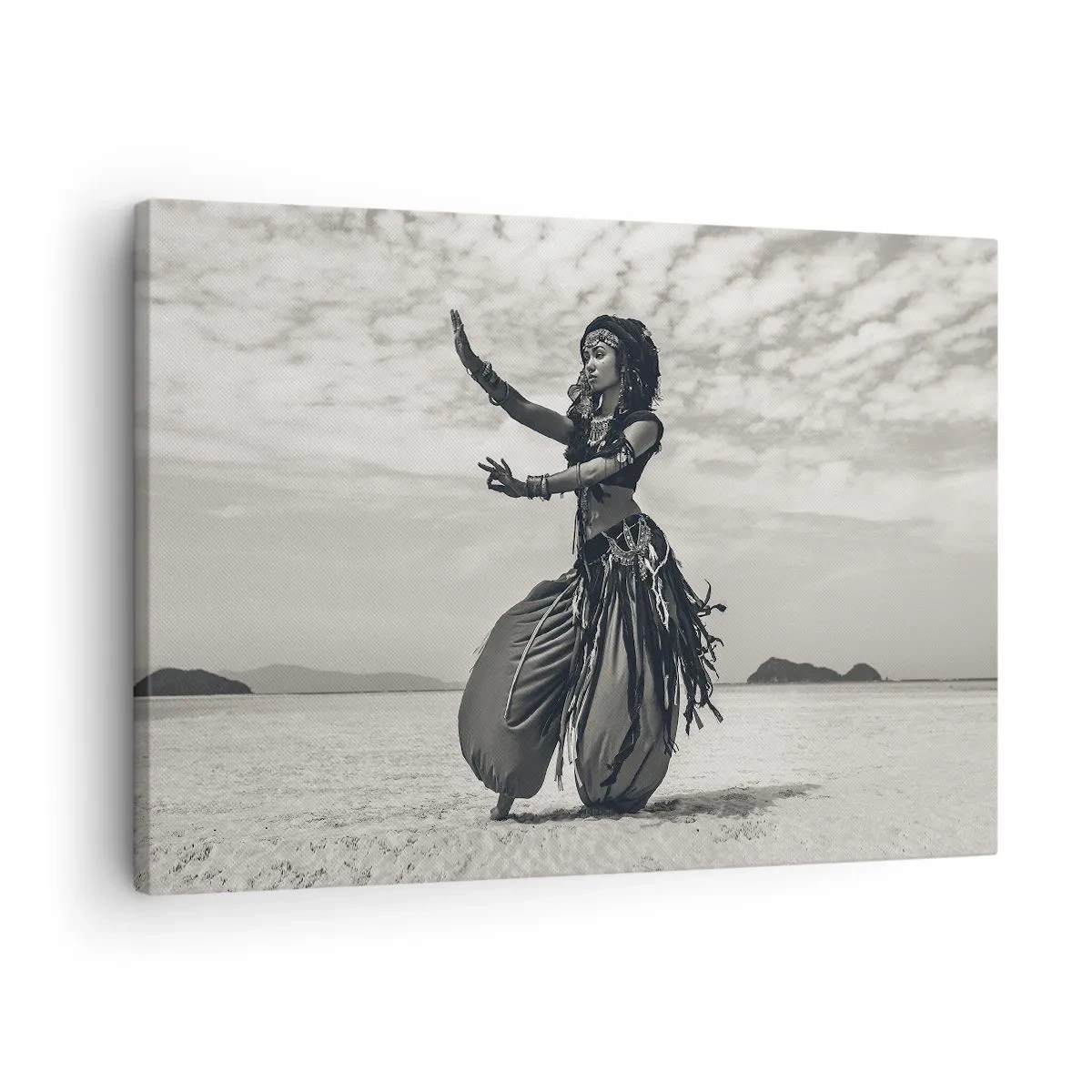 Quadro em tela - Dançarina exótica em um cenário desértico - 70x50cm - Dança das Ilhas do Sul - Decoração de parede moderna para a sala de estar e quarto ARTTOR