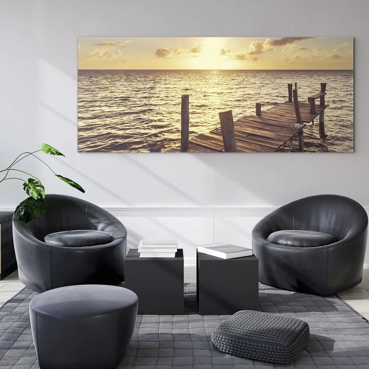 Quadro em vidro - A terra dourada da gentileza - 120x50 cm