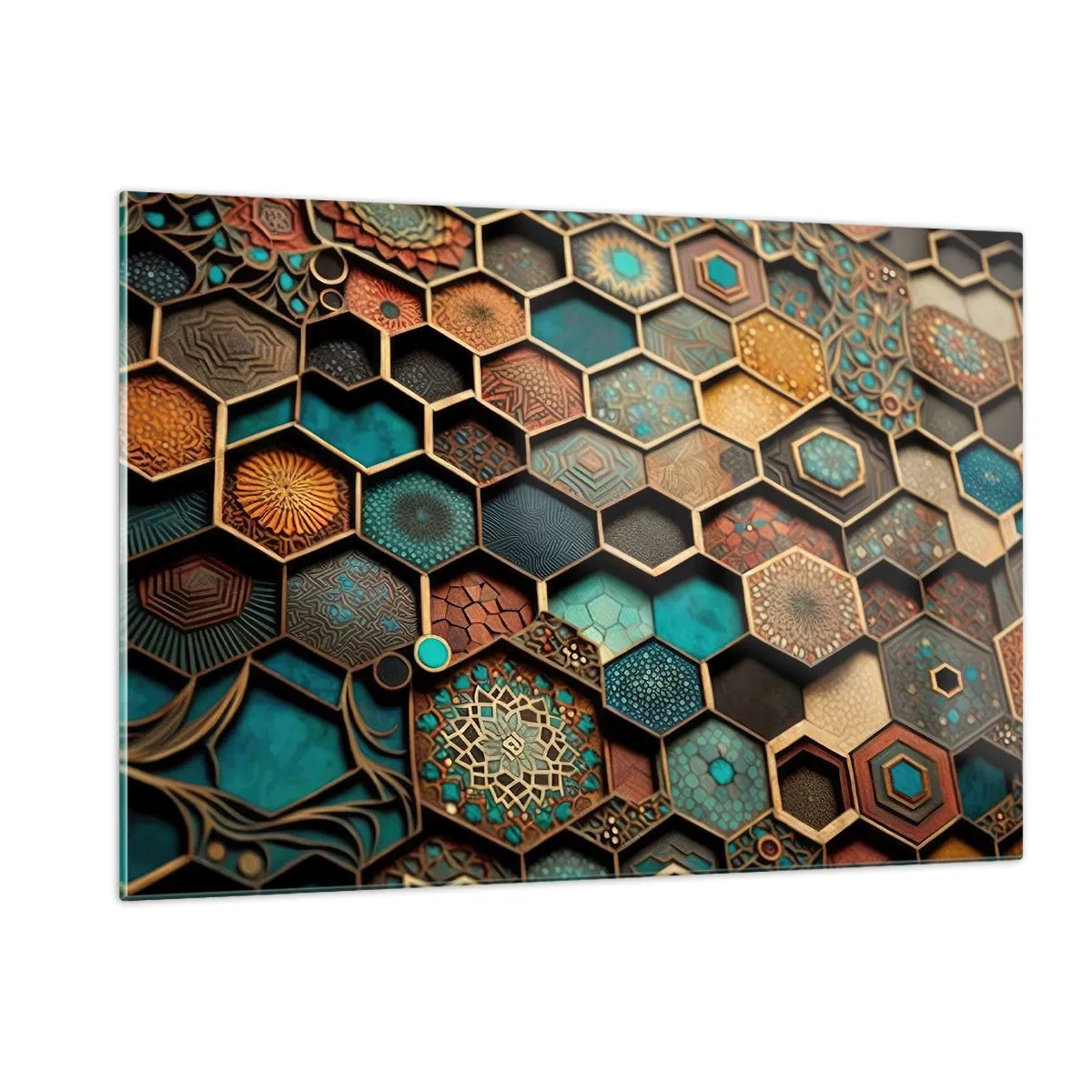 Quadro em vidro - Ornamentos árabes – variação - 120x80 cm