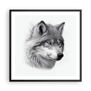 Pôster com moldura preta - Alfa – sem dúvida - 60x60 cm