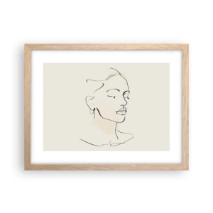 Pôster com moldura de carvalho claro - Uma certa linha - 40x30 cm