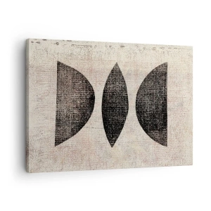 Quadro em tela - Formas étnicas em tons escuros sobre fundo claro - 70x50cm - Abstração étnica - Decoração de parede moderna para a sala de estar e quarto ARTTOR