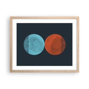 Pôster com moldura de carvalho claro - Apenas geometria? - 50x40 cm