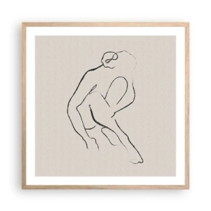 Pôster com moldura de carvalho claro - Esboço íntimo - 60x60 cm