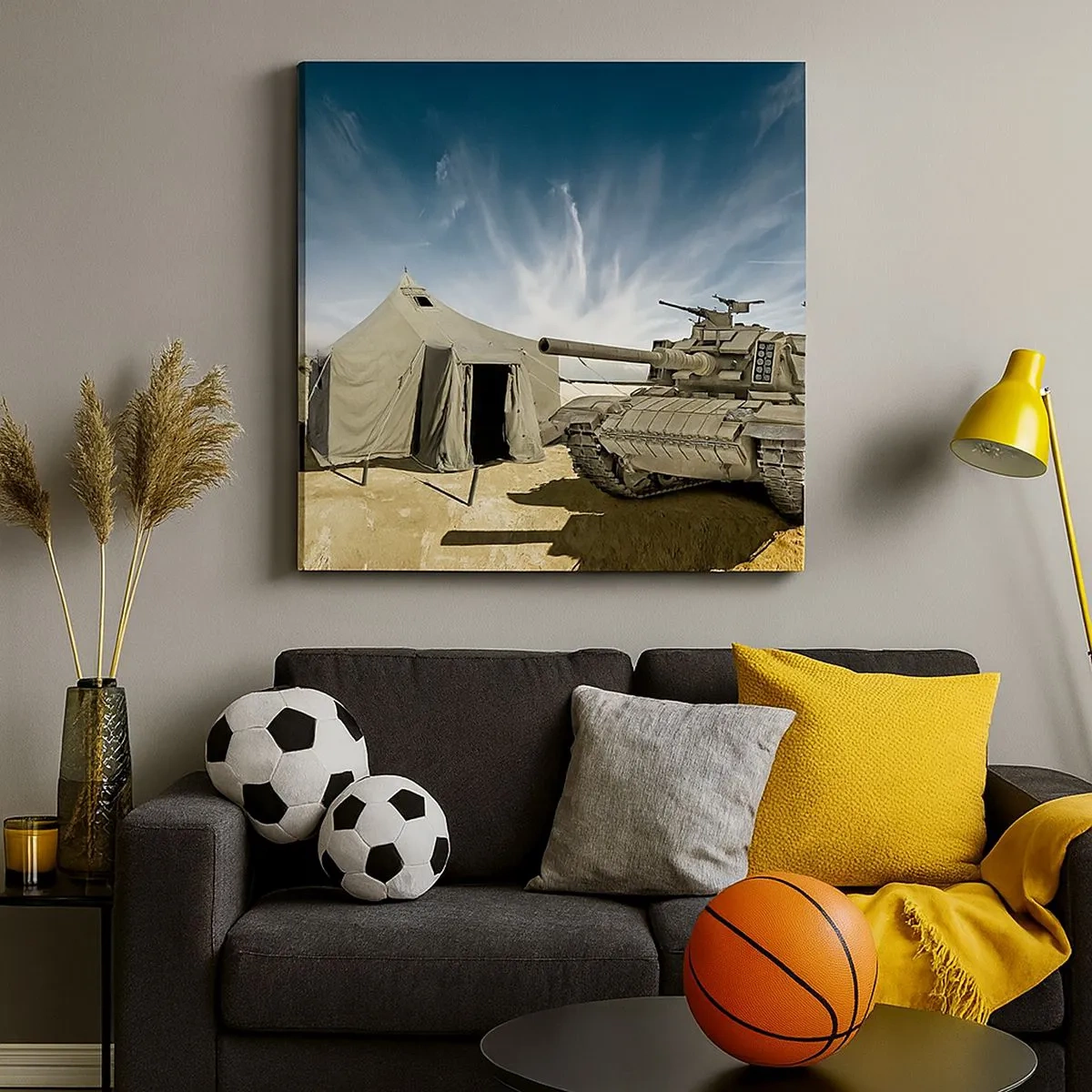 Quadro em tela - Sonho militar - 30x30 cm