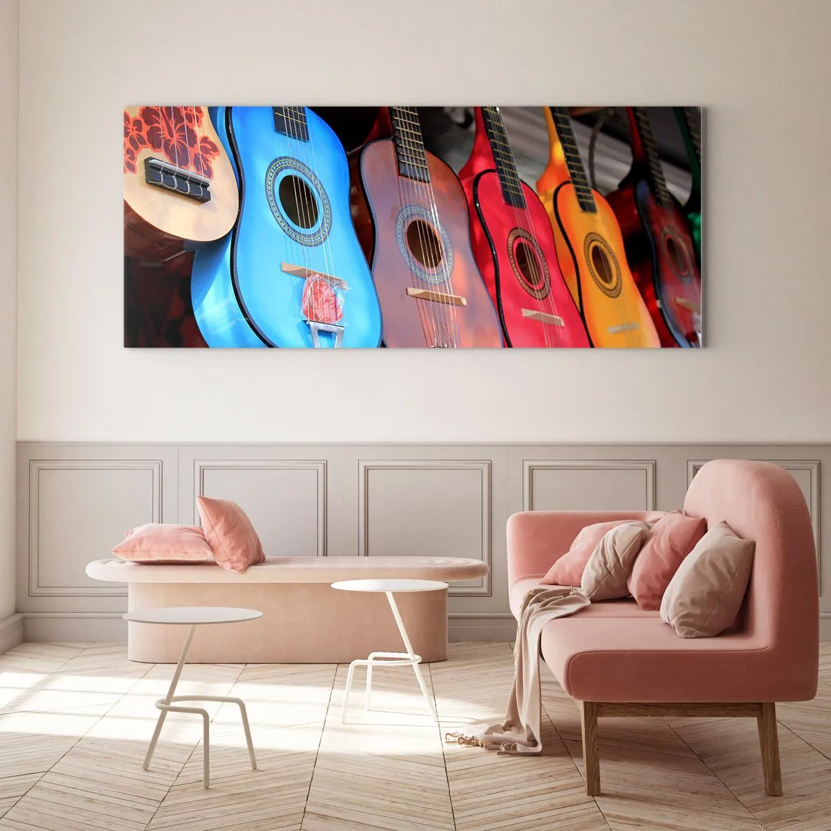 Quadro em vidro - Vibrações latinas - 90x30 cm