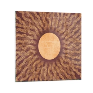 Quadro em vidro - Ícone do sol - 50x50 cm