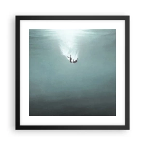 Pôster com moldura preta - Nos braços do oceano - 40x40 cm